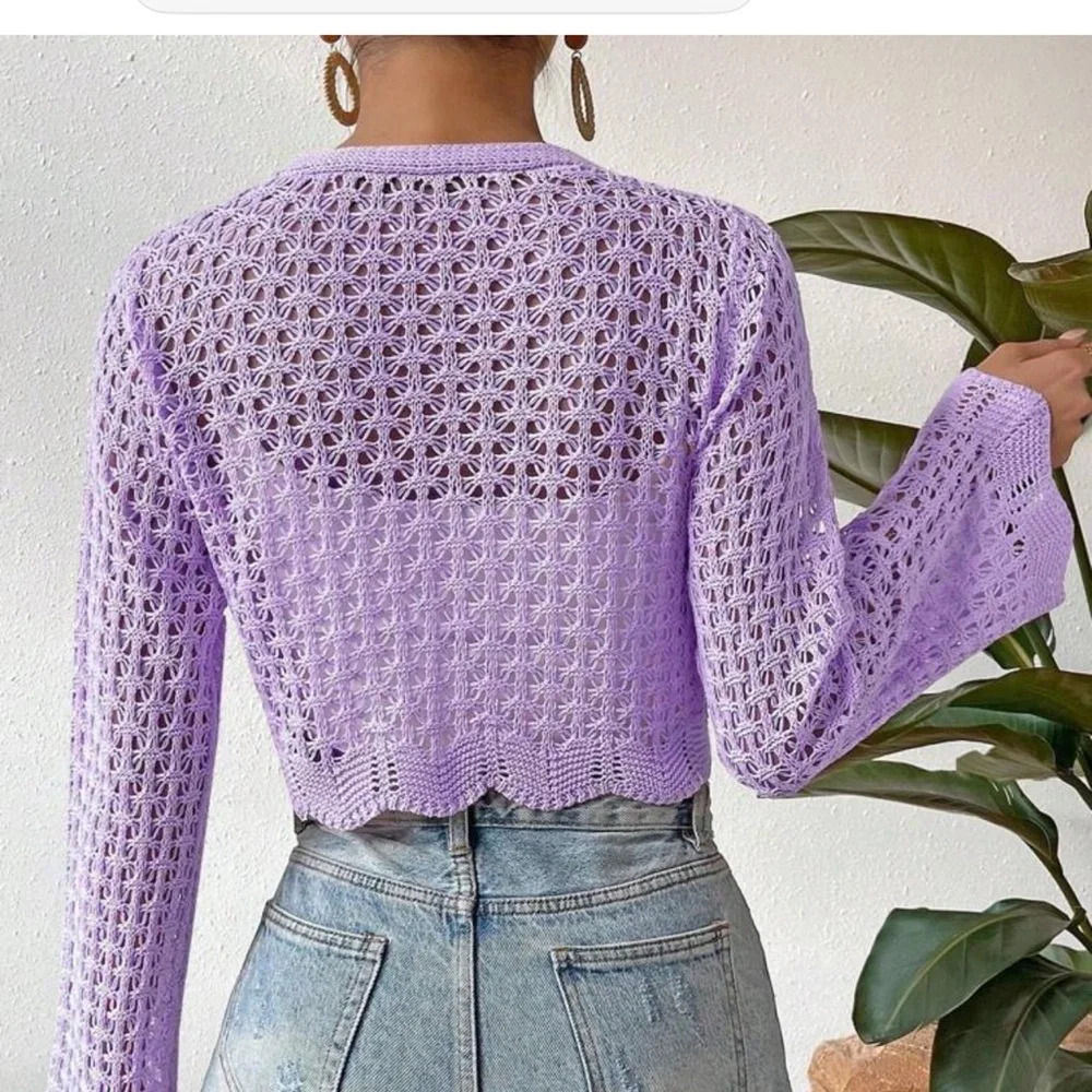 SHEIN purple knit cardigan - Picture 2 of 5